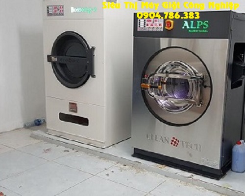 Quá trình lắp đặt, đấu nối máy giặt công nghiệp - máy sấy công nghiệp vào nguồn điện - nước khi đã hoàn thành