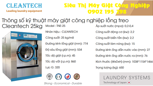 Ảnh máy giặt Cleantech cho công ty sản xuất dược phẩm