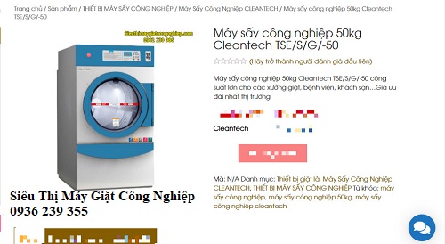 Máy sấy Cleantech 50kg