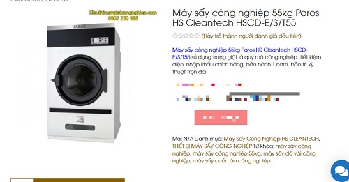 Máy sấy paros 55kg