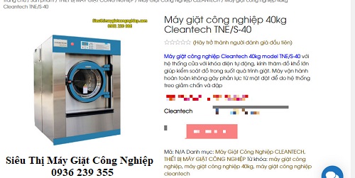 Máy giặt Cleantech 40kg