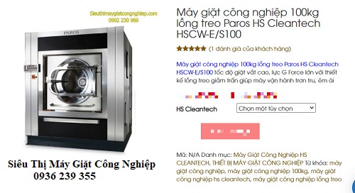 Máy giặt công nghiệp Paros 100kg