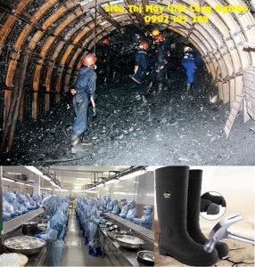 Ảnh sử dụng ủng bảo hộ trong khai khoáng và chế biến thủy hải sản