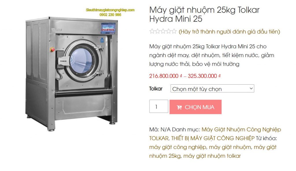 Thiết bị Máy giặt nhuộm 25kg Tolkar Hydra Mini 25