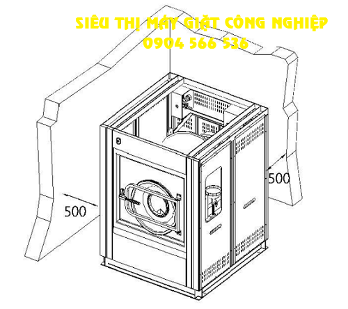 Tiêu chuẩn khoảng cách lắp đặt máy giặt công nghiệp