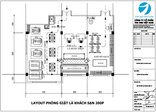 Thiết kế phòng giặt khách sạn 200 phòng