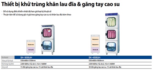 Thiết bị khử trùng khăn, găng tay cao su