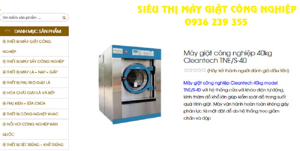 Máy giặt công nghiệp Cleantech 40kg