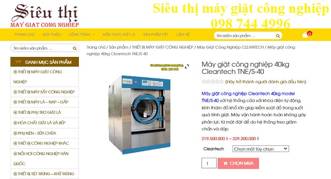 Máy giặt 40kg cho xưởng giặt