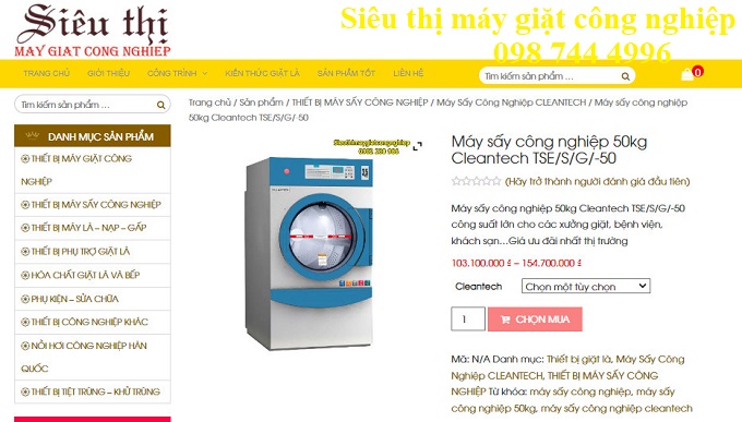 Máy sấy công nghiệp cho xưởng giặt