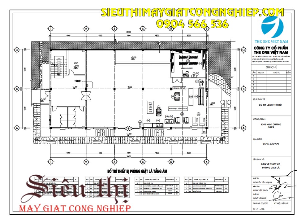 Thiết kế phòng giặt khách sạn tại Sapa