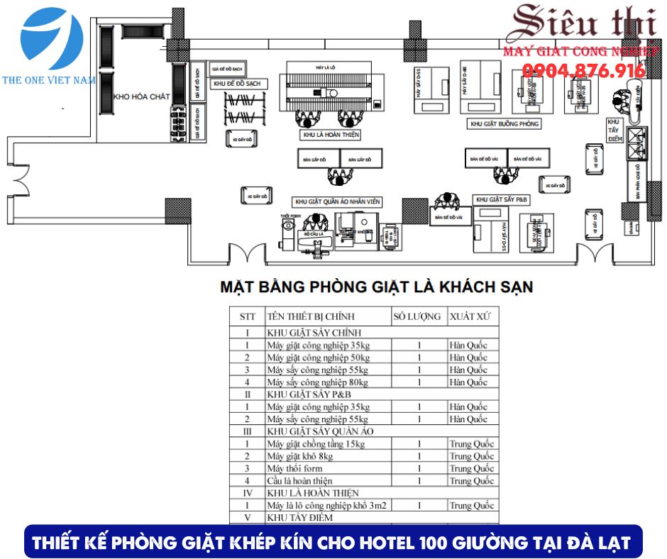 Phòng Giặt Khép Kín Cho Hotel 100 Giường Tại Đà Lạt - Tiết Kiệm Nhân Công