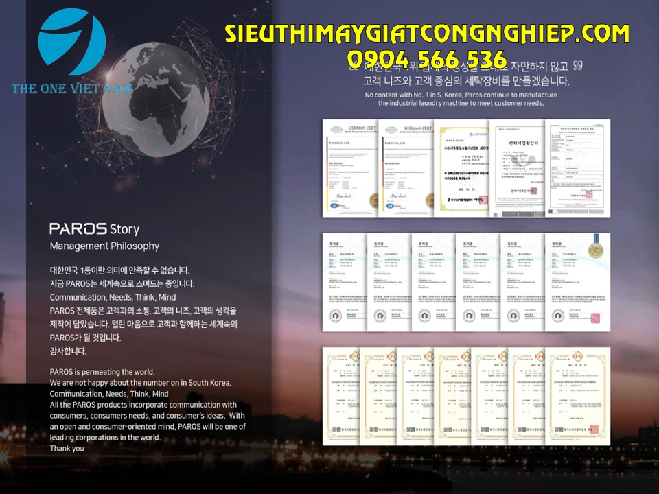 Máy giặt công nghiệp Paros