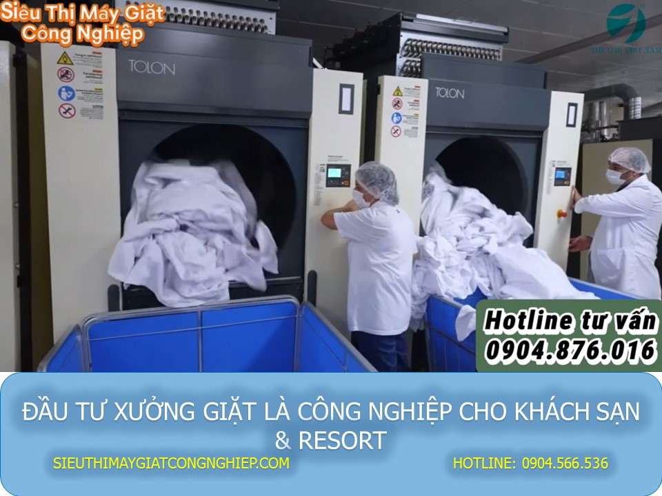 Xưởng giặt đồ vải khách sạn, resort công suất 3 tấn/ ngày