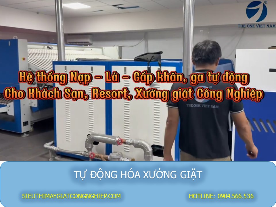 Hệ thống ngạp là gấp tự động trong xưởng giặt tại Nha Trang