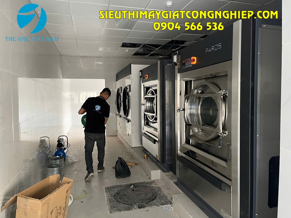 Lắp đặt máy giặt công nghiệp cho xưởng giặt