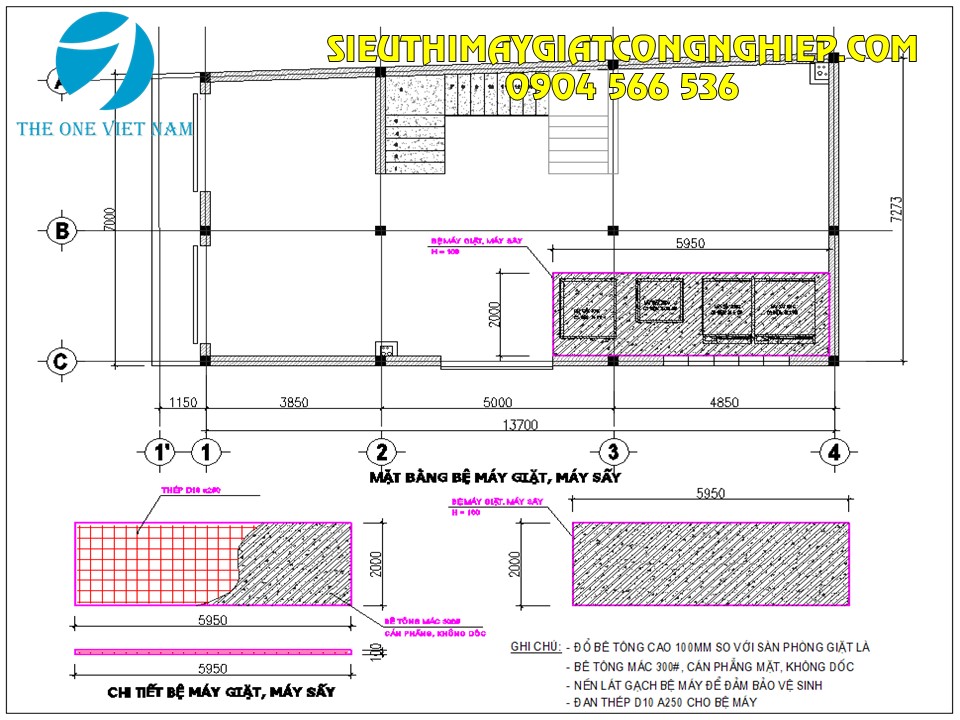 Bản vẽ thiết kế bệ máy giặt và máy sấy