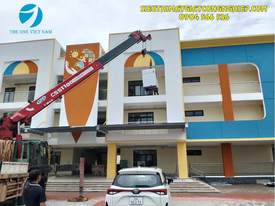 Lắp đặt, bàn giao máy giặt công nghiệp cho trường học tại Sơn Tây