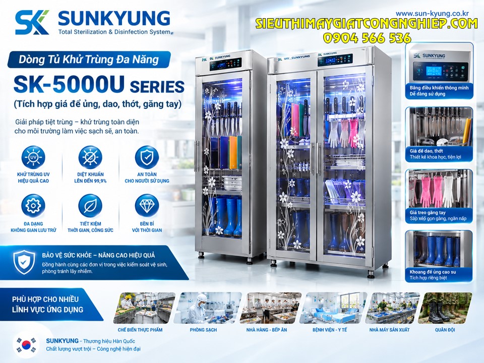 Tủ khử trùng ủng, dao, thớt đa năng Sunkyung
