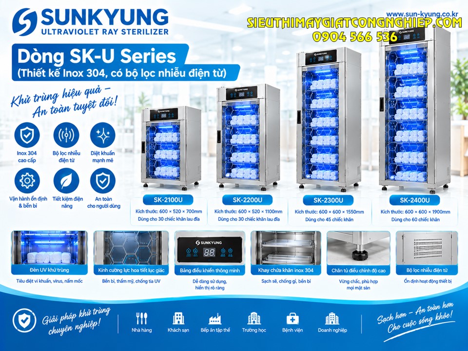 Tủ khử trùng khăn nhập khẩu inox 304