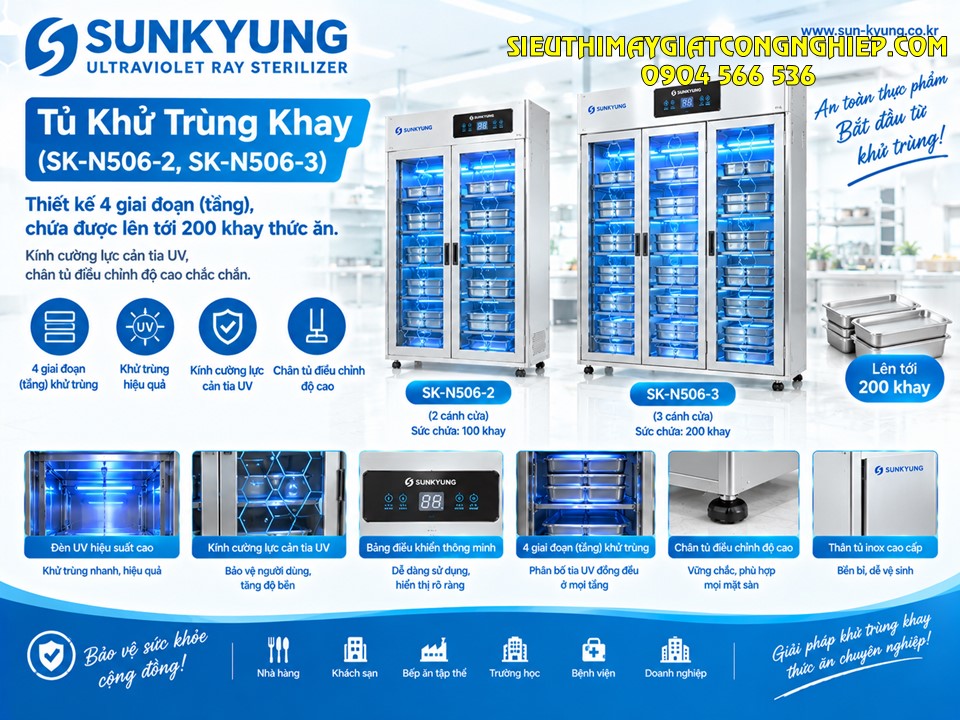 Tủ khử trùng khay, cốc, chén Sunkyung
