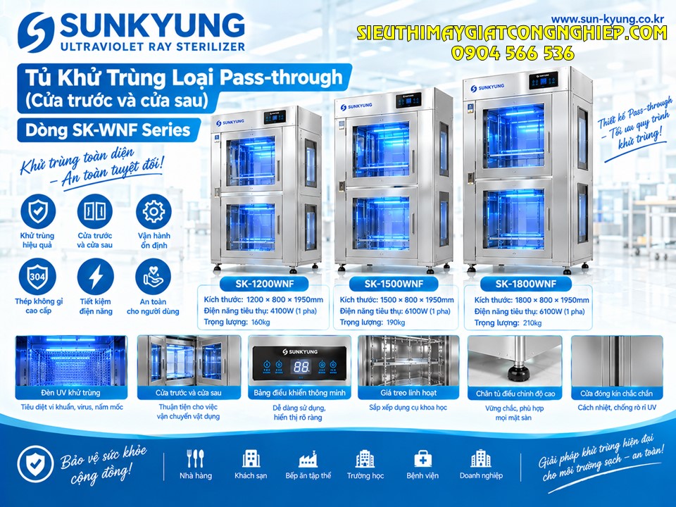 Tủ khử trùng cho phòng sạch có 2 cửa đối nhau